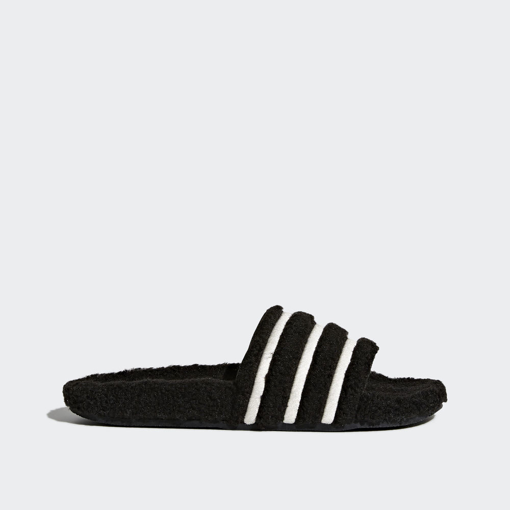 Adidas Adilette Slides - παντοφλες γυναικεια - Μαυρα/Ασπρα/Μαυρα,Μέγεθος: EU 36 – 54 2/3 (184RNACG)